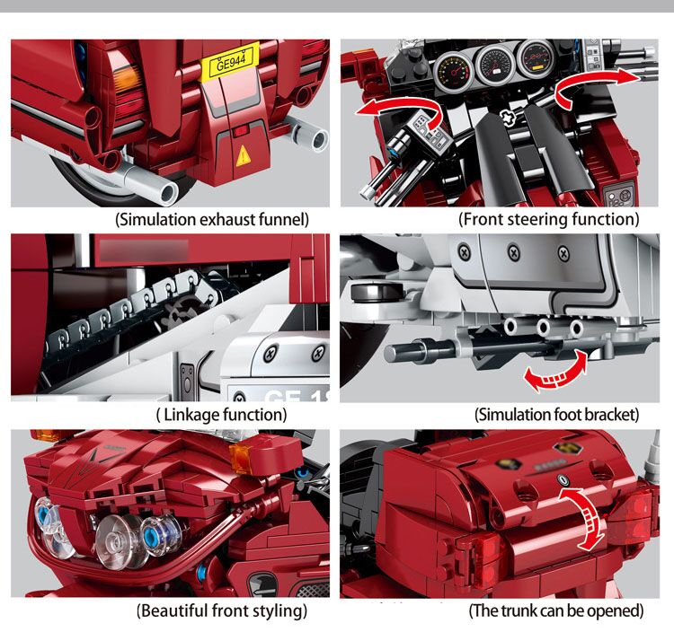 Boutique Planete Jouets France - Honda GOLD WING 1800 compatible avec briques LEGO Technic 3 Honda GOLD WING 1800 compatible avec briques LEGO Technic – Image 3