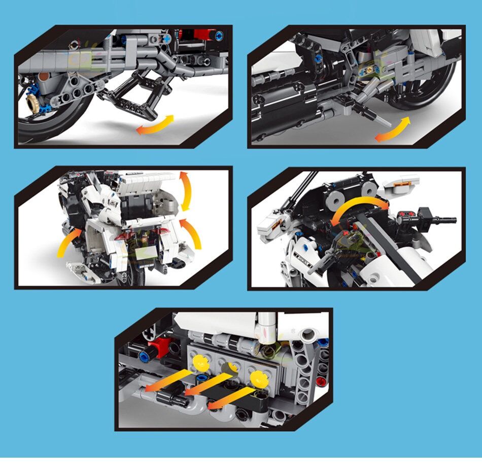 Boutique Planete Jouets France - Moto Honda Speed Champions compatible avec briques LEGO Technic 4 Moto Honda Speed Champions compatible avec briques LEGO Technic – Image 4