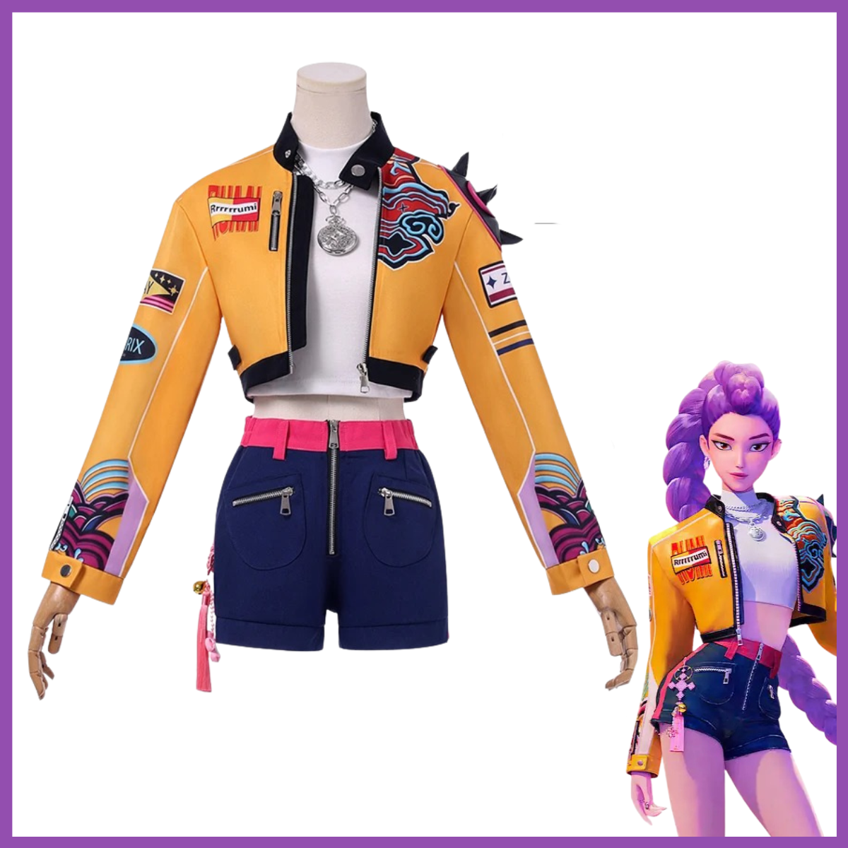 Boutique Planete Jouets France - Cosplay unique de Rumi - K-Pop Demon Hunters - Cosplay complet avec accessoires 1 Cosplay unique de Rumi - K-Pop Demon Hunters - Cosplay complet avec accessoires