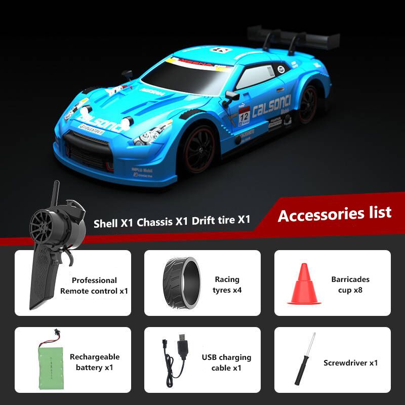 Boutique Planete Jouets France - Voiture télécommandée GT500 Bleu 1/16 1 Voiture télécommandée GT500 Bleu 1/16