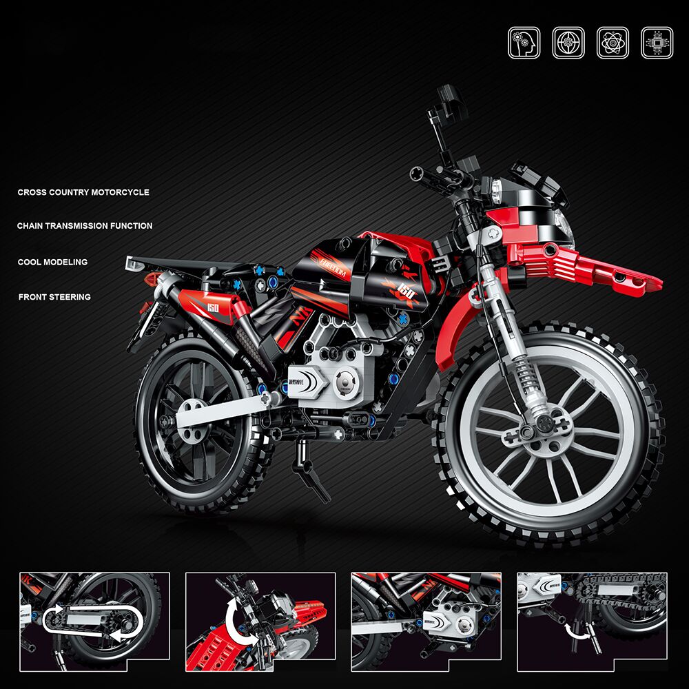 Boutique Planete Jouets France - Motocross pour enfants compatible avec briques LEGO Technic 2 Motocross pour enfants compatible avec briques LEGO Technic – Image 2