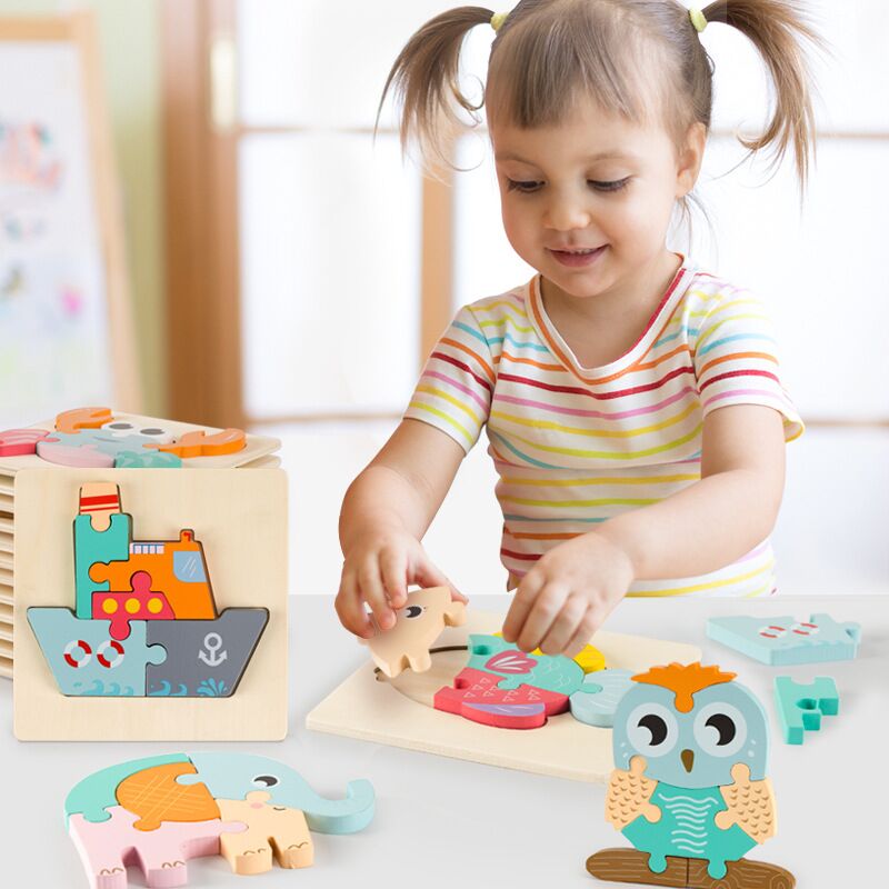 Boutique Planete Jouets France - Jouets éducatifs Puzzle 3D en bois de haute qualité pour bébé 2 Jouets éducatifs Puzzle 3D en bois de haute qualité pour bébé – Image 2