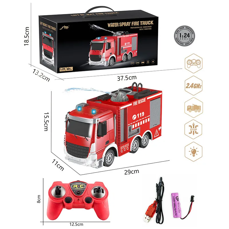Boutique Planete Jouets France - Camion Télécommandé de pompier FPT 1/24 1 Camion Télécommandé de pompier FPT 1/24