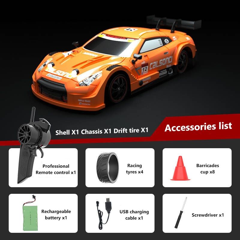 Boutique Planete Jouets France - Voiture télécommandée GT500 Orange 1/16 1 Voiture télécommandée GT500 Orange 1/16