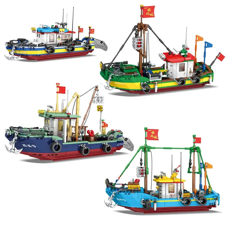 Boutique Planete Jouets France - Briques de Construction Bateau de Pêche 3 Briques de Construction Bateau de Pêche – Image 3