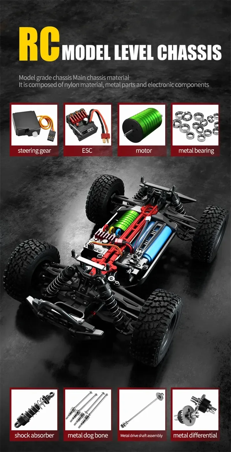 Boutique Planete Jouets France - Voiture Télécommandée 16103 PRO 1:16 : 4x4 Brushless à 70km/h 4 Voiture Télécommandée 16103 PRO 1:16 : 4x4 Brushless à 70km/h – Image 4