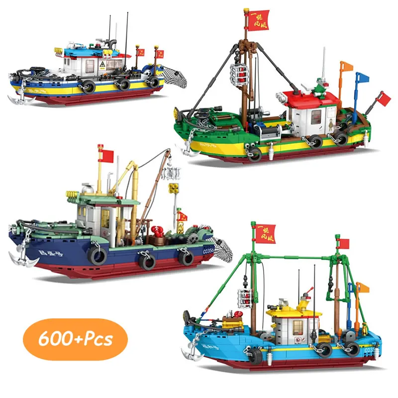 Boutique Planete Jouets France - Briques de Construction Bateau de Pêche 2 Briques de Construction Bateau de Pêche – Image 2