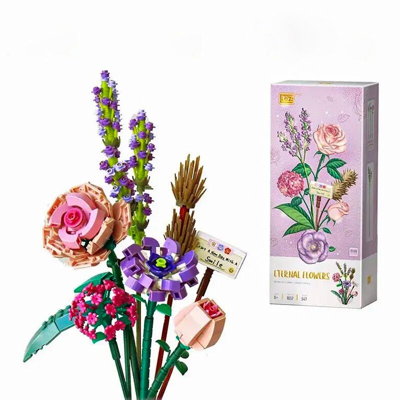 Boutique Planete Jouets France - Bouquet de fleurs colorés lego mini blocs 1 Bouquet de fleurs colorés lego mini blocs