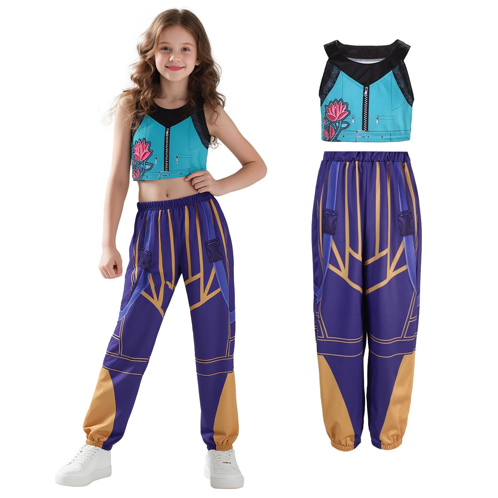 Boutique Planete Jouets France - Costume Zoey K-pop Demon Hunters - Tenue Cosplay Enfant Fille 1 Costume Zoey K-pop Demon Hunters - Tenue Cosplay Enfant Fille - planete Jouets