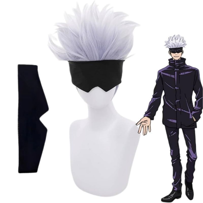 Boutique Planete Jouets France - Perruque de Gojo Satoru Perruque Jujutsu Kaisen 1 Perruque de Gojo Satoru Perruque Jujutsu Kaisen