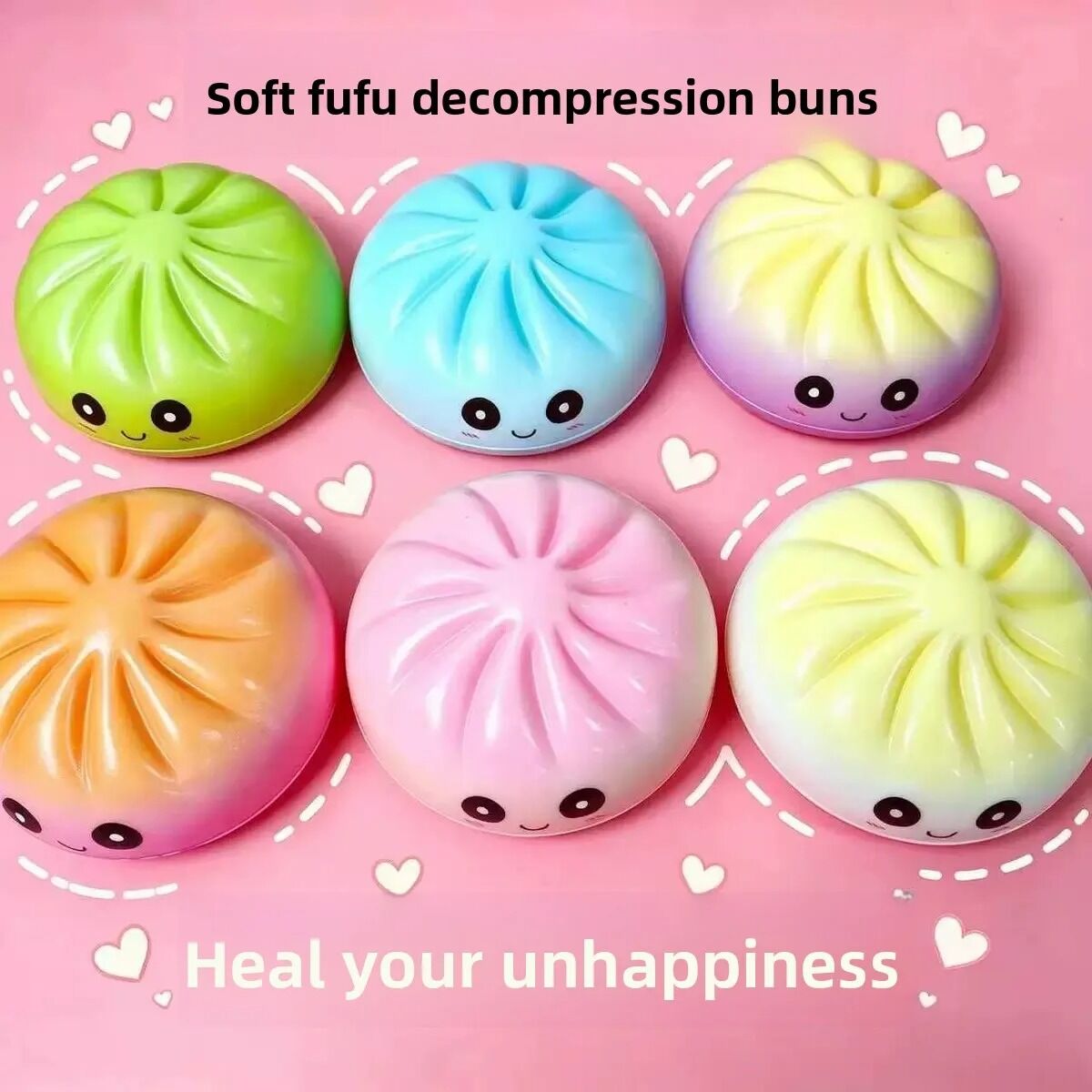 Boutique Planete Jouets France - Mystery Box Squishy Dumpling Pastel – 1 à 12 Pièces 4 Six squishies dumpling aux dégradés pastel - Planete Jouets France