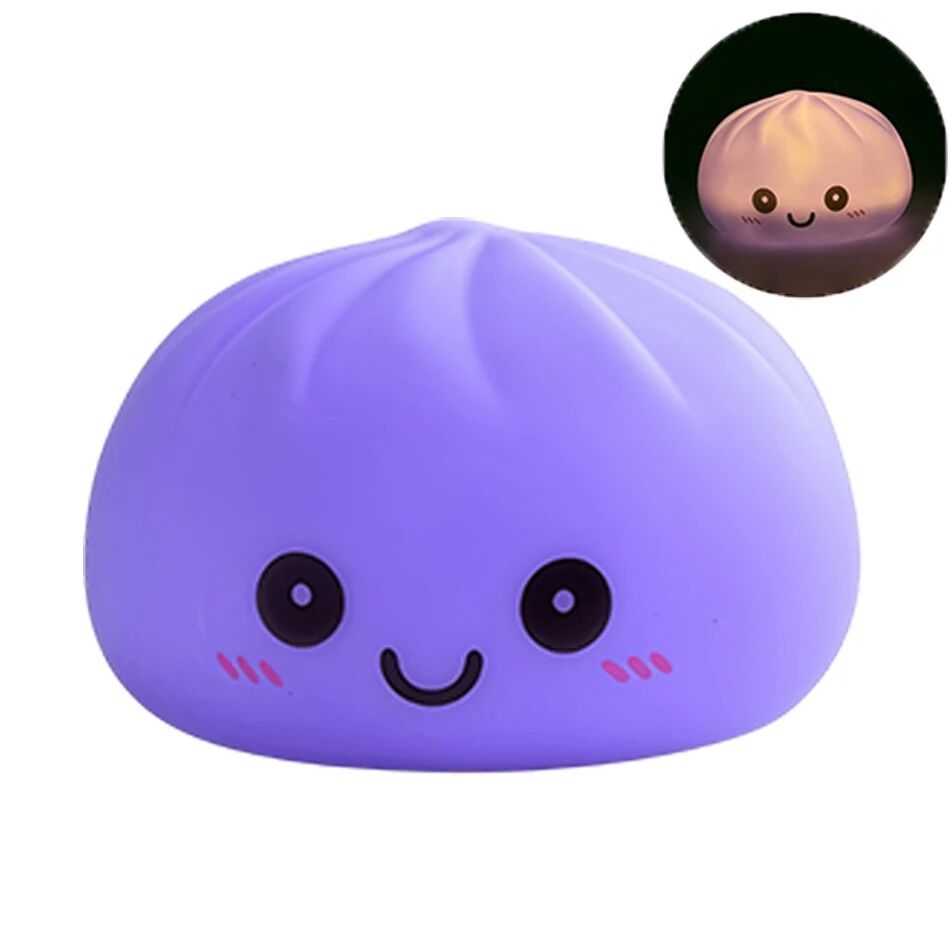 Boutique Planete Jouets France - Squishy Dumpling Lumineux – Veilleuse Kawaii 6 Couleurs 3 Squishy dumpling lumineux violet - Planete Jouets France