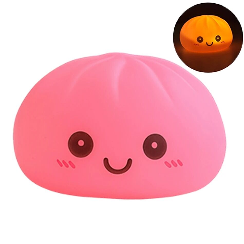Boutique Planete Jouets France - Squishy Dumpling Lumineux – Veilleuse Kawaii 6 Couleurs 5 Squishy dumpling lumineux rose - Planete Jouets France