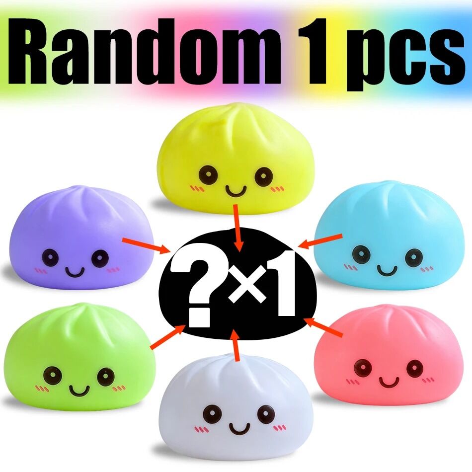 Boutique Planete Jouets France - Squishy Dumpling Lumineux – Veilleuse Kawaii 6 Couleurs 9 Squishy dumpling lumineux en couleur surprise - Planete Jouets France