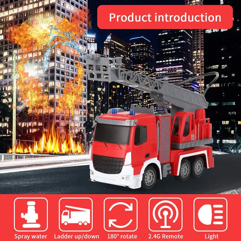 Boutique Planete Jouets France - Camion Télécommandé Échelle Pivotante Automatique de pompier 1/24 3 Camion Télécommandé Échelle Pivotante Automatique de pompier 1/24 – Image 3